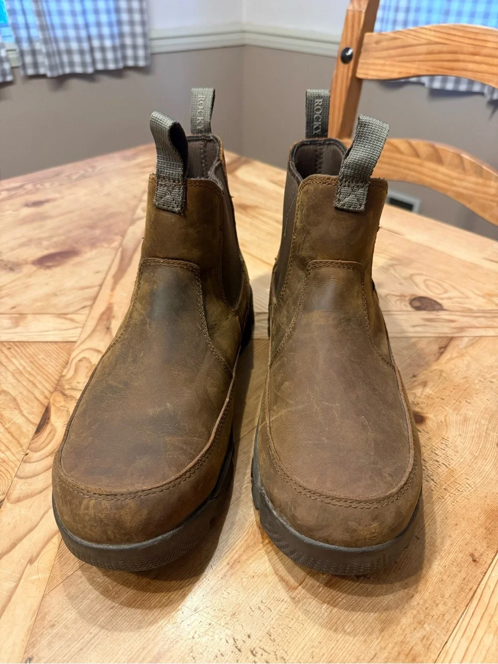 Rocky Brown Leather Chukka Pull-On Boots